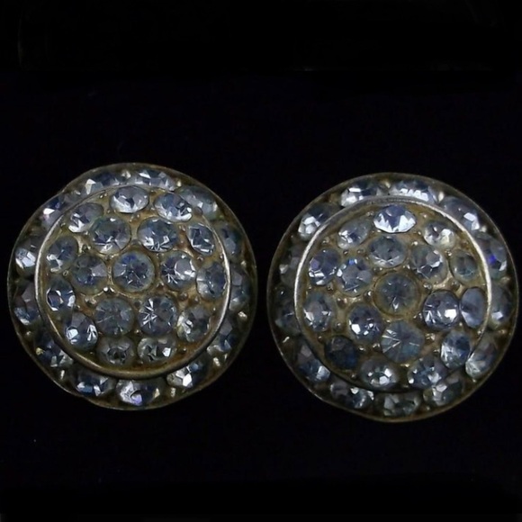 Stunning Vintage 1930s Art Deco Rhinestone Earrings